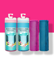 2-Pack Cooling Towels for Travel, Hiking, Sports, Yoga, Soft Microfiber 40" x 12