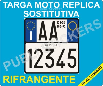 Targa Moto Replica In Alluminio Personalizzabile - Solo Uso Decorativo - Foto 3