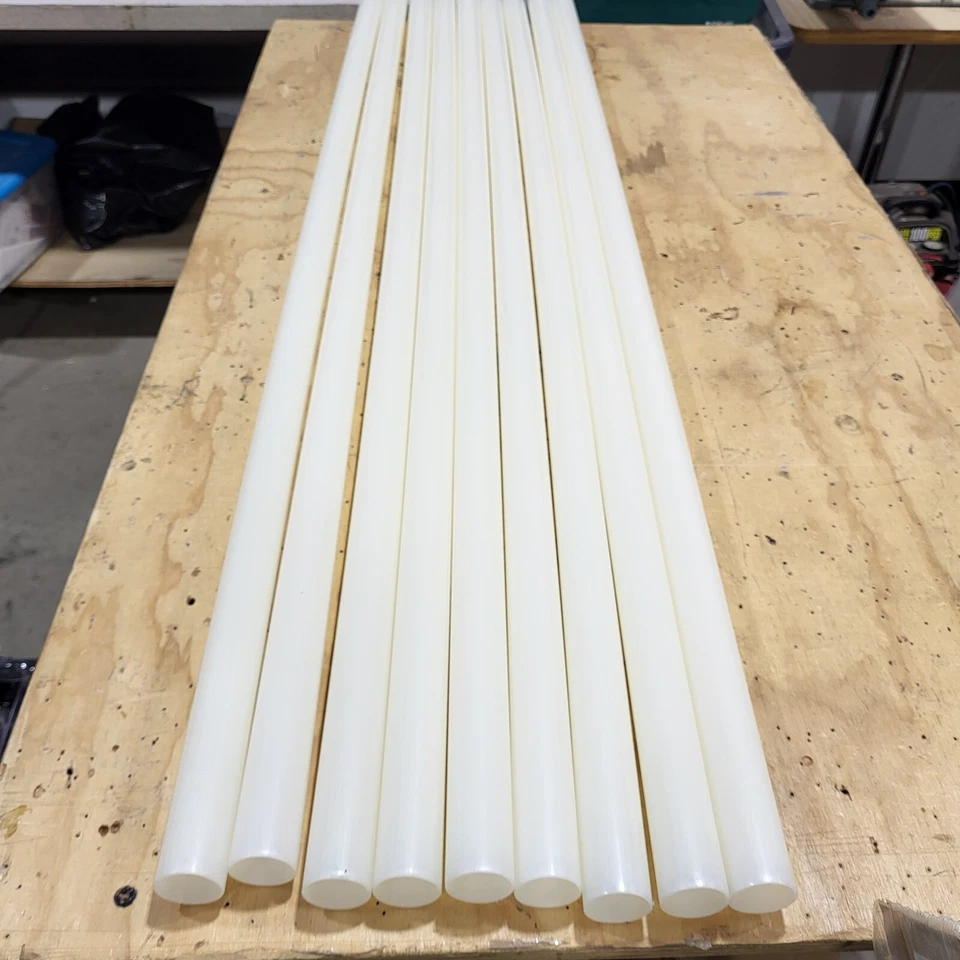 Tubo de Nylon, Natural ~ 1.50" OD x 1.375" ID x 0.062" Pared x 60" Longitud ~ Lote de 9+ Foto 2 de 4