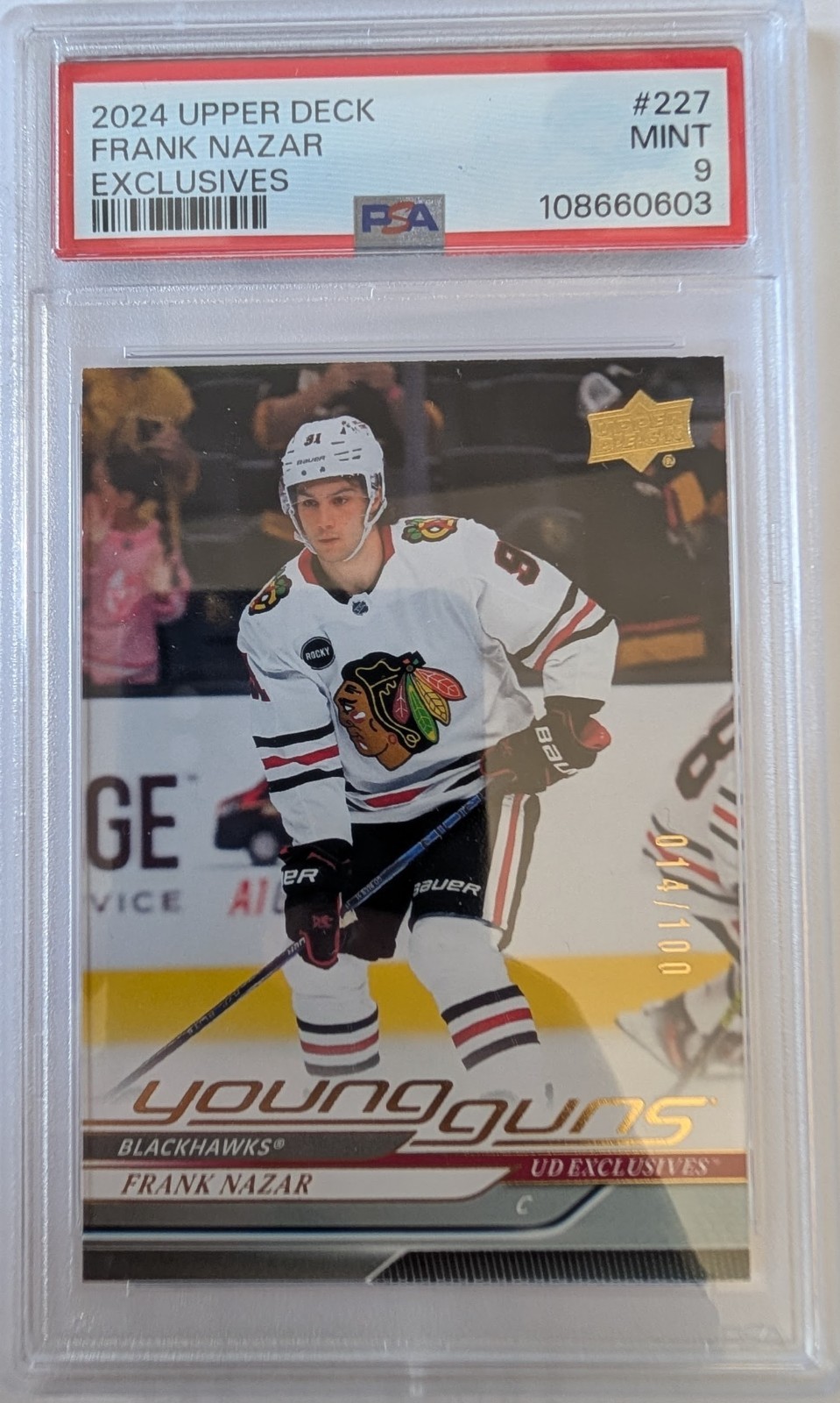 2024 UPPER DECK #227 FRANK NAZAR EXCLUSIVES YOUNG GUNS RC ROOKIE x/100