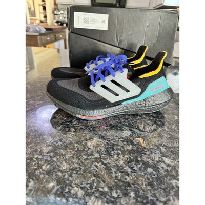 Adidas Ultraboost 21 Mens Running Shoes Black Solar Yellow S23870 Size 8