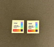 2x Intel Iris Xe Max Graphics Desktop / Laptop Sticker Label Decal 14mm x 14mm