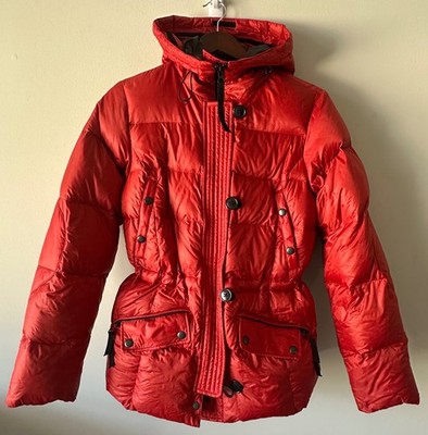 EddieBauer S insulation: goose down red-orange missing faux fur ruff