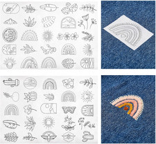 50 Pcs Water Soluble Embroidery Patterns Wash Away Stabilizer for Embroidery Sti