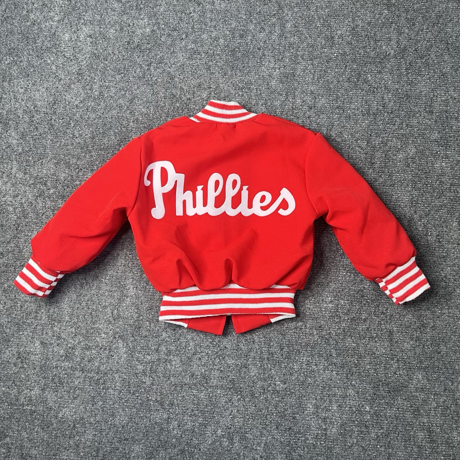 Vtg Philadelphia Phillies Varsity Bomber Jacket Toddler Kids Zip Up Coat