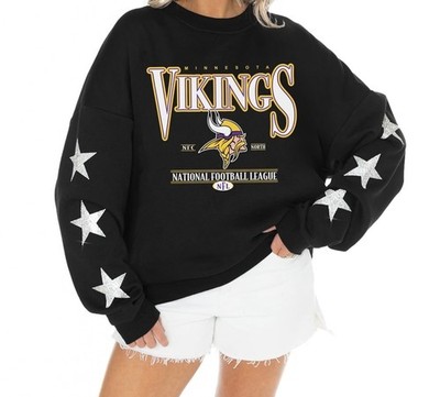 Minnesota Vikings Gameday Couture Women's Rhinestone Star black sweatshirt M