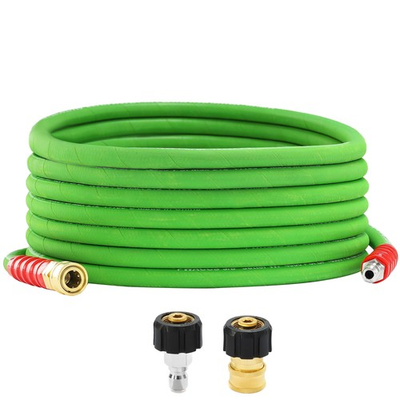 #ad 25 Ft 3 8 Inch 4000 PSI Braided Pressure Washer Hose M22 14mm Quick Connect $59.18