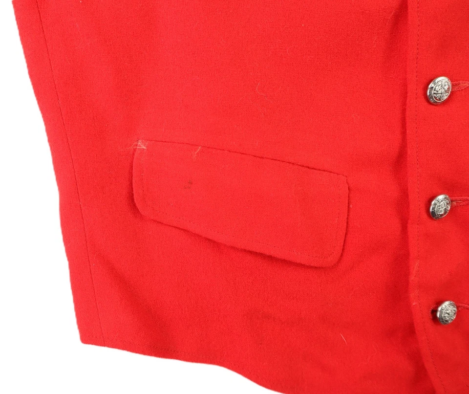 VTG 1980s PENDLETON USA Men’s Size 38 Button Down Pointed Hem Red Vest - Image 2 of 4