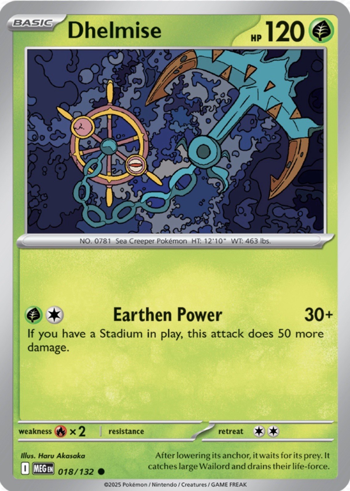 Dhelmise 018/132 Pokémon ME01: Mega Evolution Common Regular 2025 NM