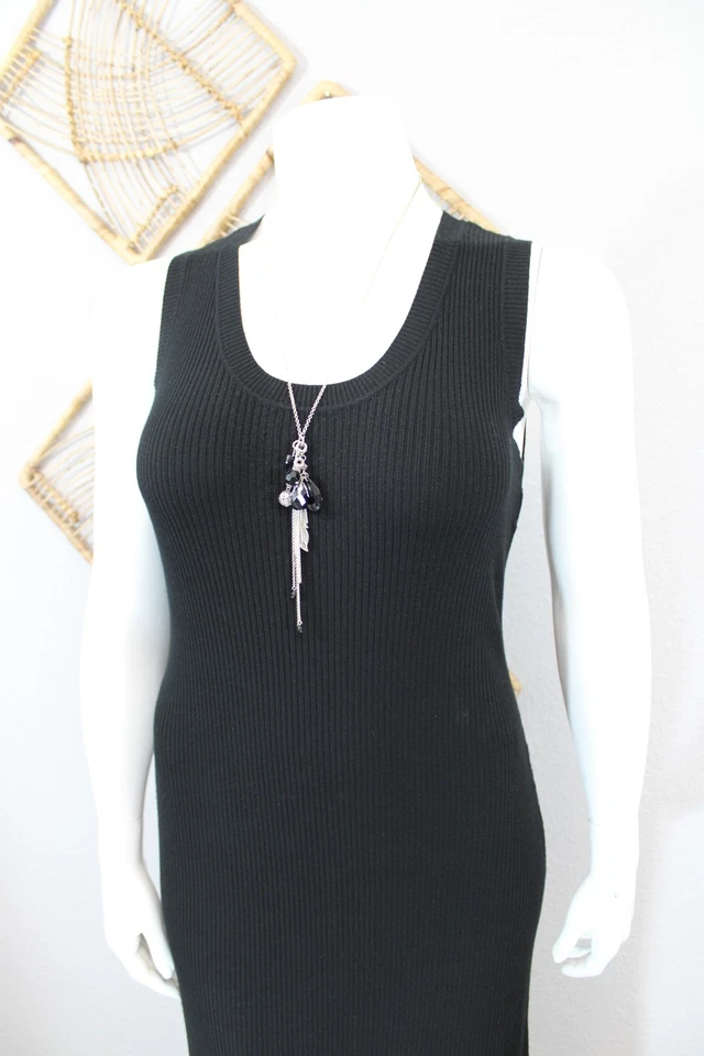 🖤 Talbot Runhof X Peter Hahn 🖤modernes Ripp-Strick Kleid Etui Maxi 46 schwarz - Bild 3 von 4