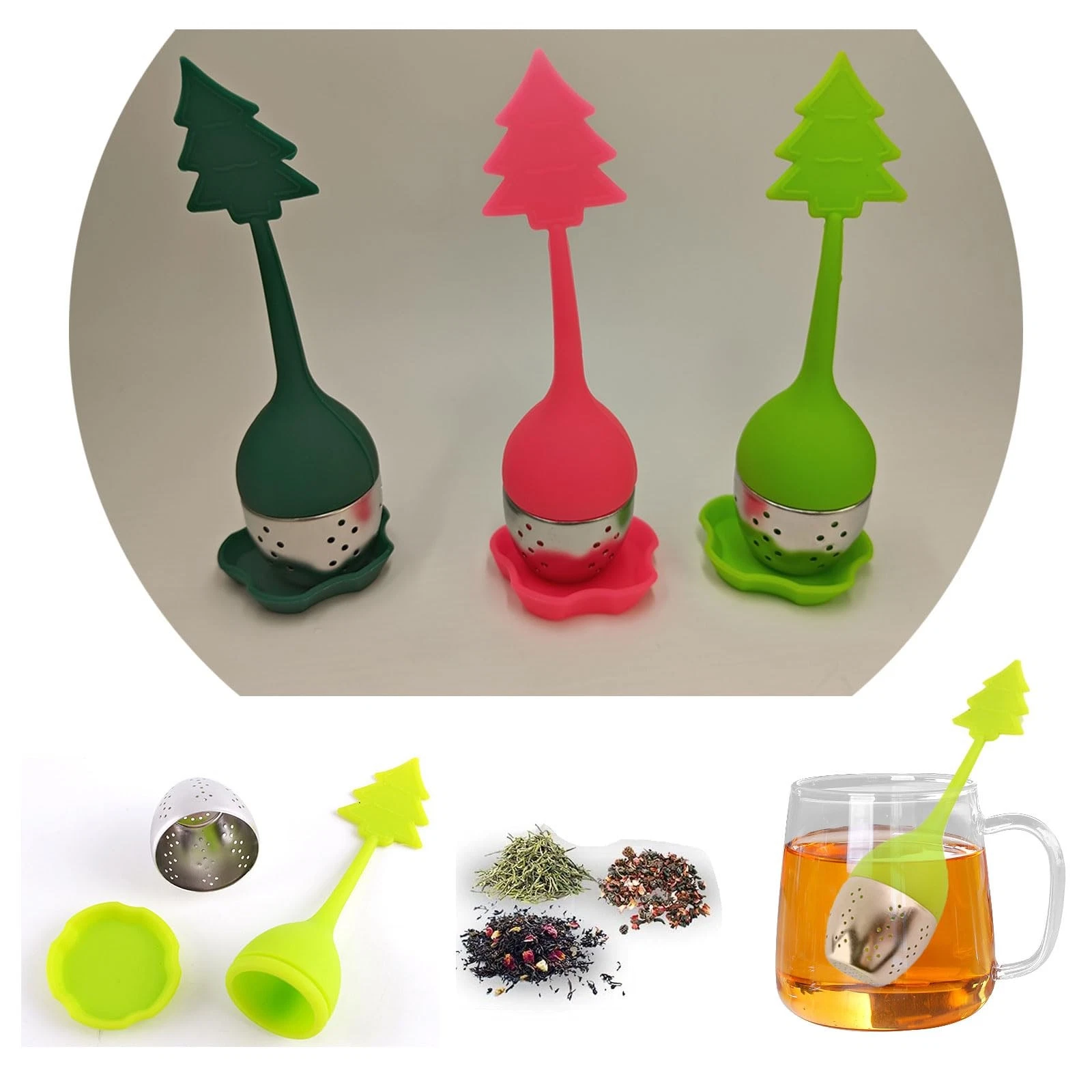 Tea Strainer for Loose Tea 3 Piece Tea Infuser for Loose Tea with Trivet Tea Strainer for...
