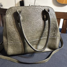 Simply Noelle Green Satchel with Textured Leather