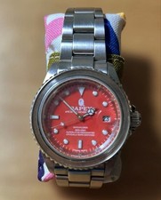 A BATHING APE TYPE 1 BAPEX Red Dial Watch Timepiece Limited Edition Genuine