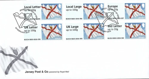2014 Jersey - Jersey Flag Post and Go Stamps First Day Cover