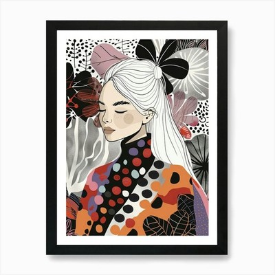 Asian Girl 70 Kunstdruck gerahmt Wandbild Poster Leinwanddruck Bild