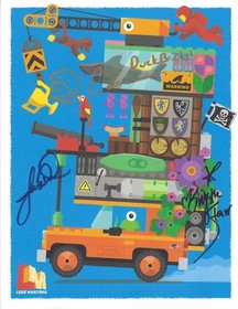 2024 SDCC Lego Masters Exclusive Signed Poster, Minifigure,SpaceMan Fabric Patch