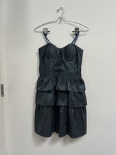 Kimchi Blue Urban Outfitters Corset Bustier Tiered Ruffle Mini Dress M Blue