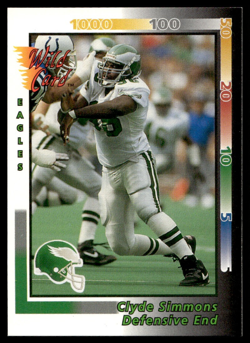 1992 Wild Card Clyde Simmons Philadelphia Eagles #13 Throwback Football Card  