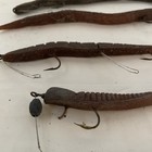 4 Vintage Weedless Rubber Eel Fishing Lures — photo 2