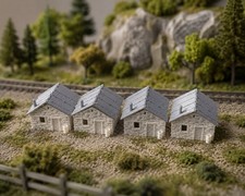 N Scale Old Stone Cottages Set of 4   3D Prin...
