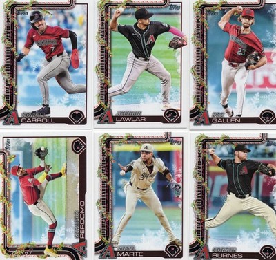 Lot of (6) 2025 Topps Holiday Inserts - Arizona Diamondbacks Baseball Cards