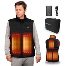 Lightweight Heated Vest for Men with Battery Pack 7.4V, 6 Heating Zones Warmt...