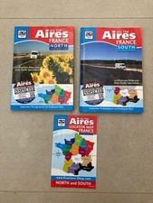 Aires France north and south books - x2 books and Aires locator map France