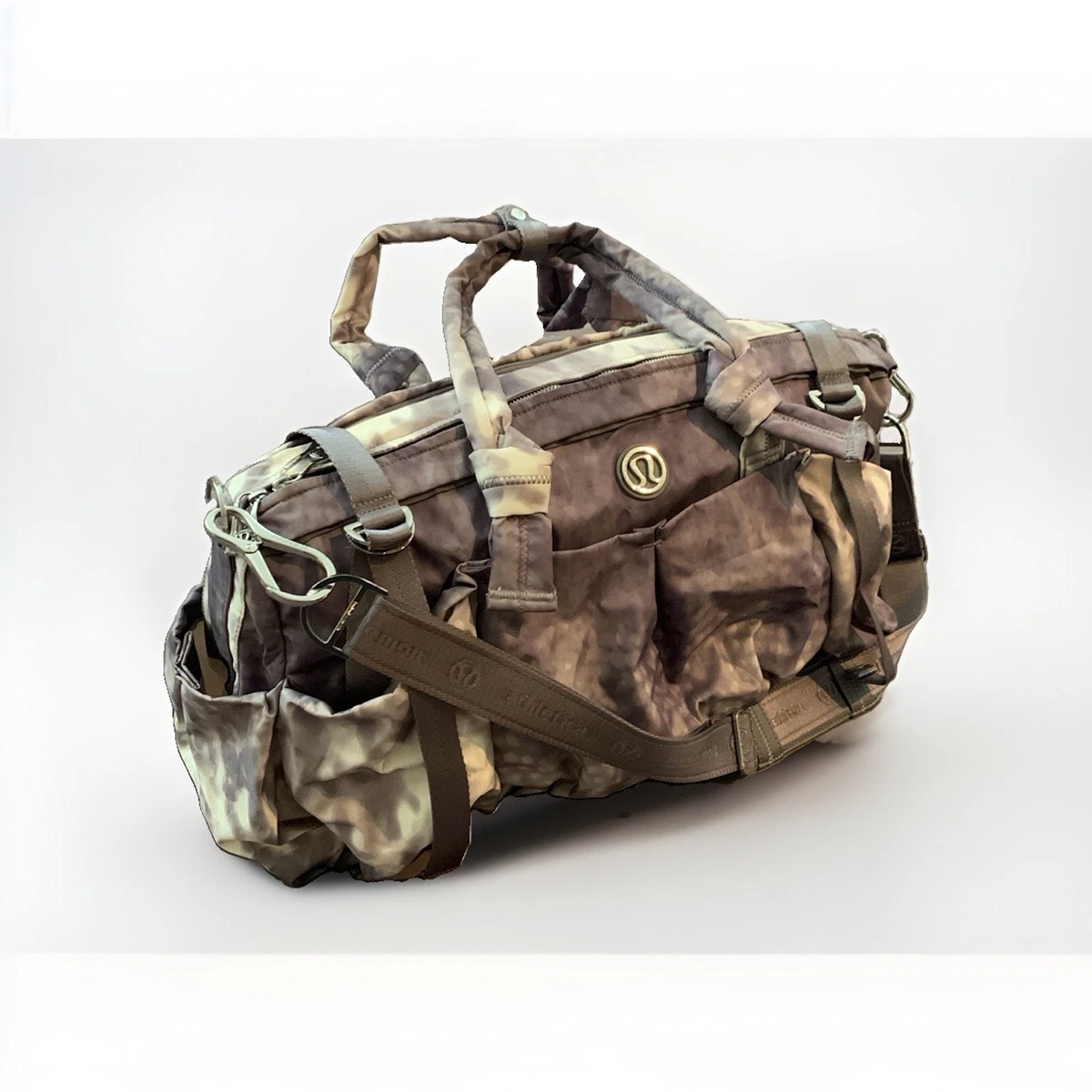 lululemon camo duffle bag All-Weather 50L - Tundra Shrub free carry lululemon 2-in-1 Travel Duffle Backpack
