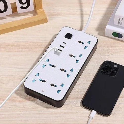 NEW Extension Cable Lead with USB C Power strips with 3 Way Outlets 4 USB Slots - Picture 10 of 13