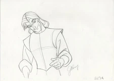 Disney POCAHONTAS Animation Drawing JOHN SMITH Signed Artist JOHN POMEROY, 1995
