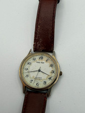 Men's Citizen Free Way Gold Tone Quartz Watch New Battery (READ)