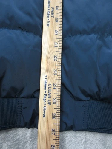 Zara Man Mens Size XL Jacket Full Zip Blue Lined w/ Packable Hood Polyester image 7