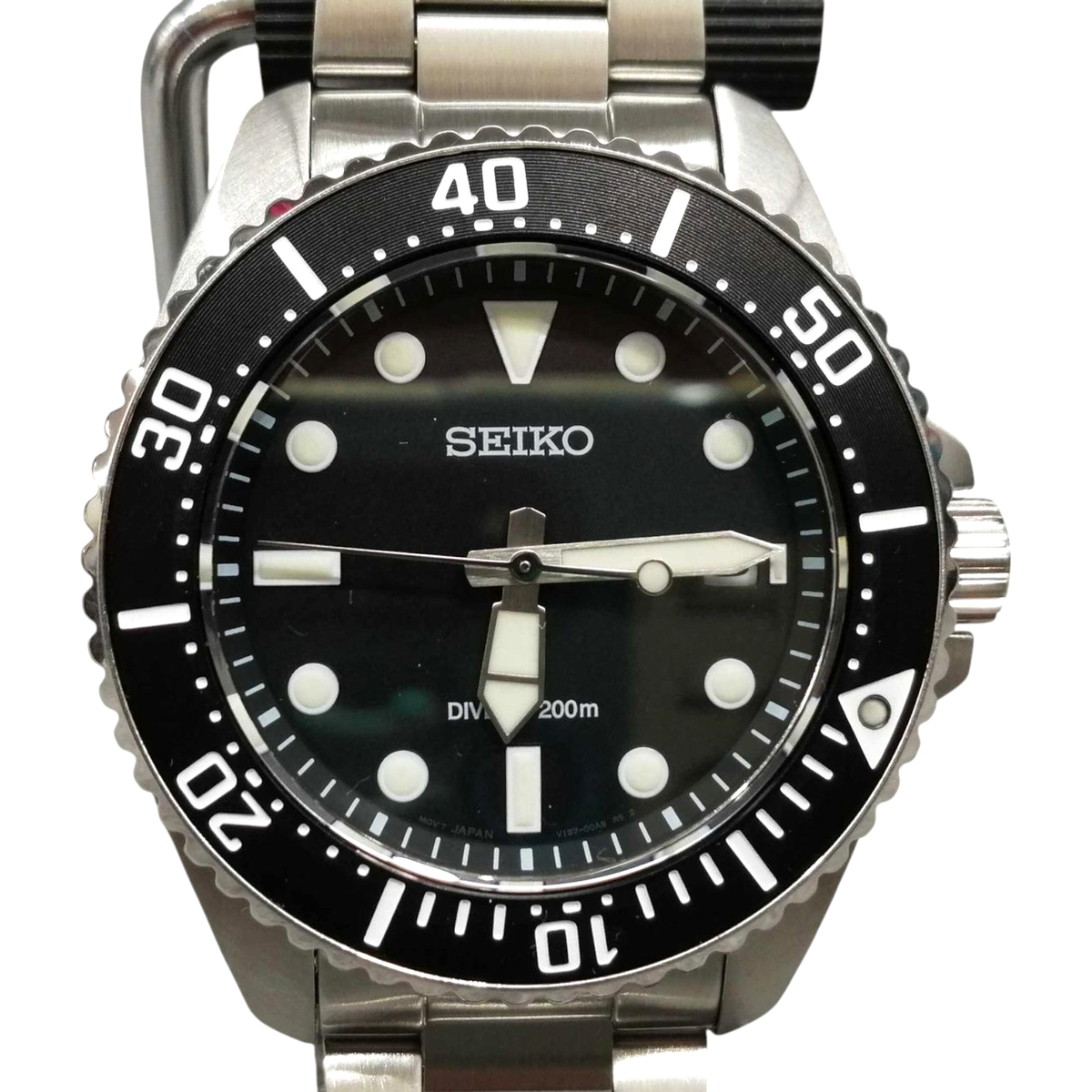 Seiko Prospex SBDJ063 Solar Diver 200m Black Stainless Mens Watch