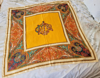 NWOT Vintage Christian Dior Silk Scarf Wrap - Hand-Rolled Edges - 35'' x 36''