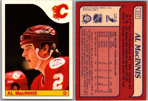 85-86 O-PEE-CHEE ROOKIE - AL MACINNIS RC #237 CALGARY FLAMES EX+ - 第 1/1 張圖片