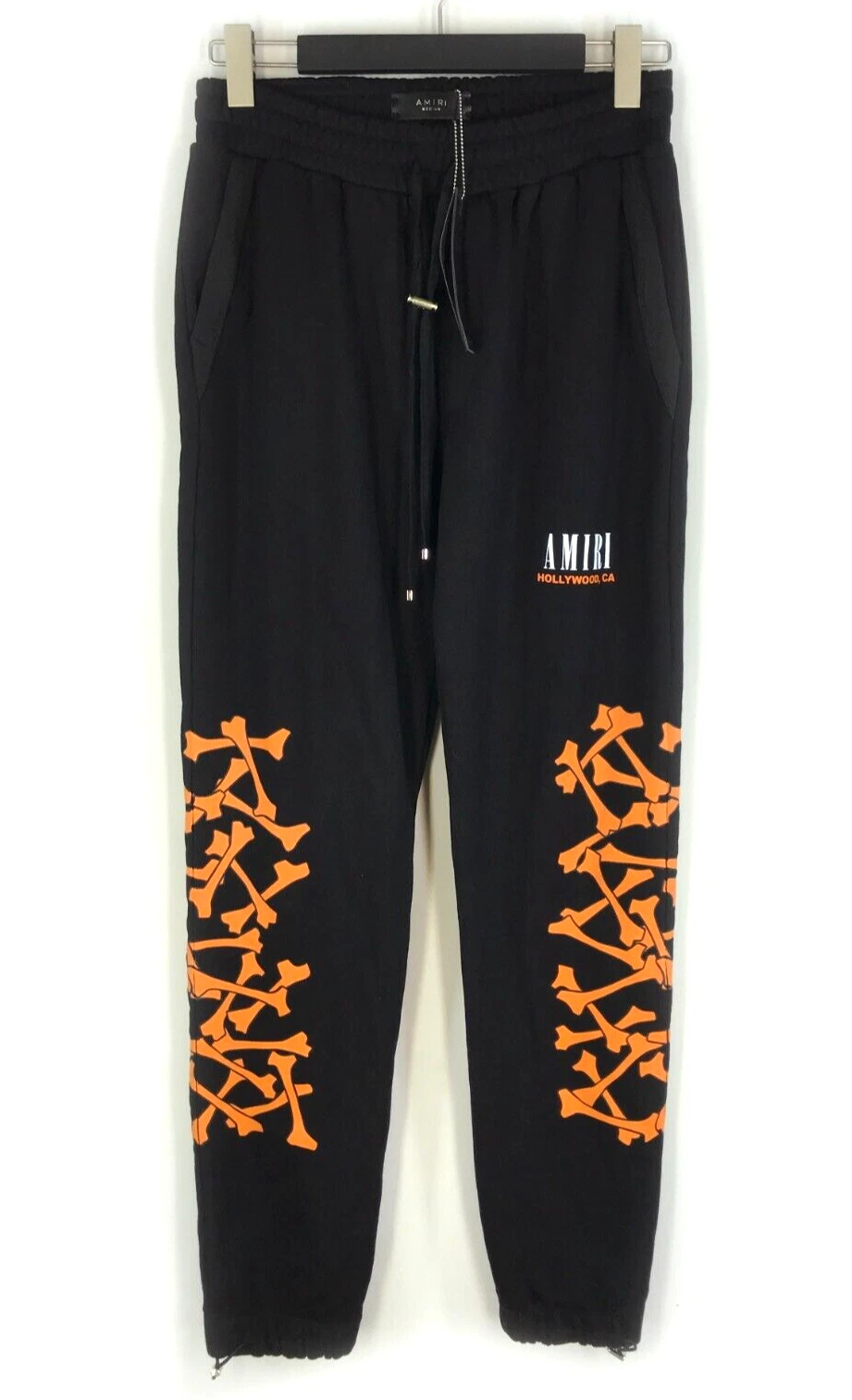 Pantaloni da uomo Amiri Bones con stampa logo Amiri Bones cotone neri USA taglia M
