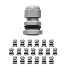 MGI SpeedWare Strain Relief Nylon Cord Grip Cable Glands, 20-Pack White (1/2"...