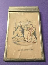 VINTAGE PARK SHERMAN DESK TOP MEMO NOTE PAPER PAD HOLDER GODEY'S FASHIONS - 1854