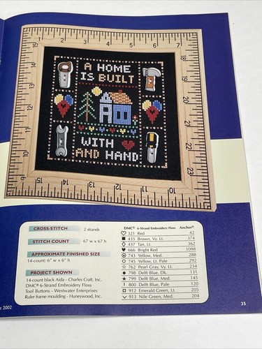 Cross Stitcher August 2002 Magazine 17 Charts Patterns Firemans Prayer Autumn - Picture 15 of 16