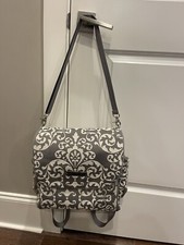 EUC Petunia Pickle Bottom Earl Gray Crossbody Backpack Style Diaper Baby Bag