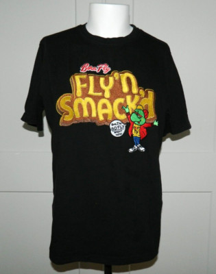 Born Fly Fly'n Smack'd Bro I'm SO FLY Right Now T-Shirt sz L Embroidered