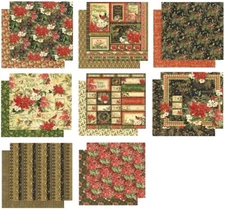 Graphic 45 Warm Wishes Christmas 8" Cardstock PICK Joy Peace Glad Merry Winter