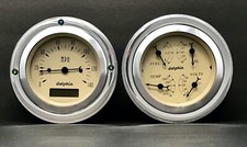 1937 1938 1939 Ford Car 2 Gauge Dash Panel Quad Style Insert Set Tan