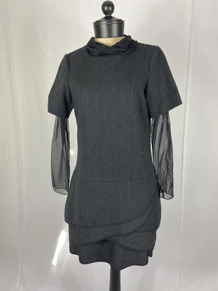 Vestido de lana gris vanguardia talla 6 THAKOON Foto 2 de 4