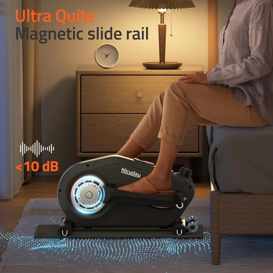 Niceday Under Desk Mini Elliptical Cross Trainer Portable New! Stand or sitting - Image 4 of 4