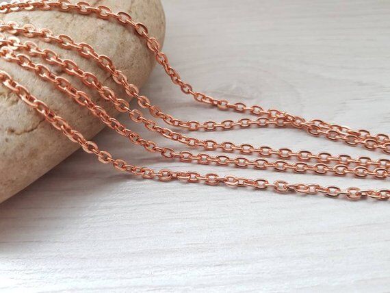 New York Mall Genuine Copper FLAT Time sale Cable Chain 3.3 4.3mm SOLD links x BY THE