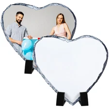 2Pcs Sublimation Slate Rock Blanks Heart Sublimation Stone Slate with qiQRo-