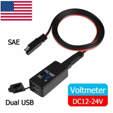 3.0QC Phone GPS Super Fast Charger Adapter LED Waterproof Motorcycle Dual USB