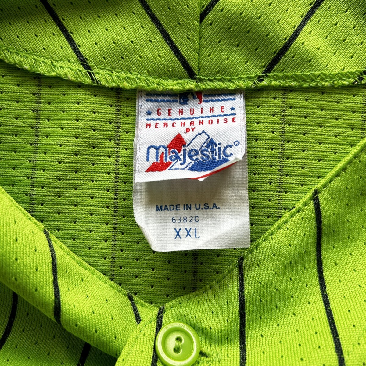 Vintage Majestic MLB Mens 2XL Seattle Mariners Neon Green