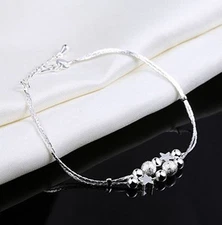 New Women Fashion Jewelry 925 Silver Plated Star Anklet Bracelet 